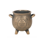 Herbal Magic Bronze Effect Terracotta Cauldron Plant Pot
