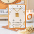 The Wheel of Fortune Vintage Tarot Necklace on Greeting Card