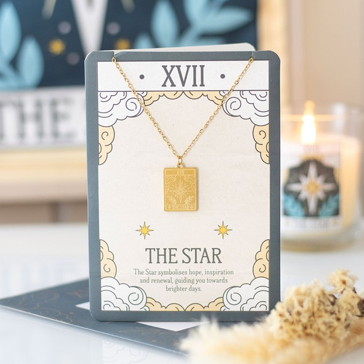 The Star Vintage Tarot Necklace on Greeting Card