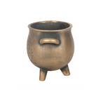 Herbal Magic Bronze Effect Terracotta Cauldron Plant Pot