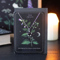 Deadly Nightshade Necklace with Black Obsidian on Greeting Card