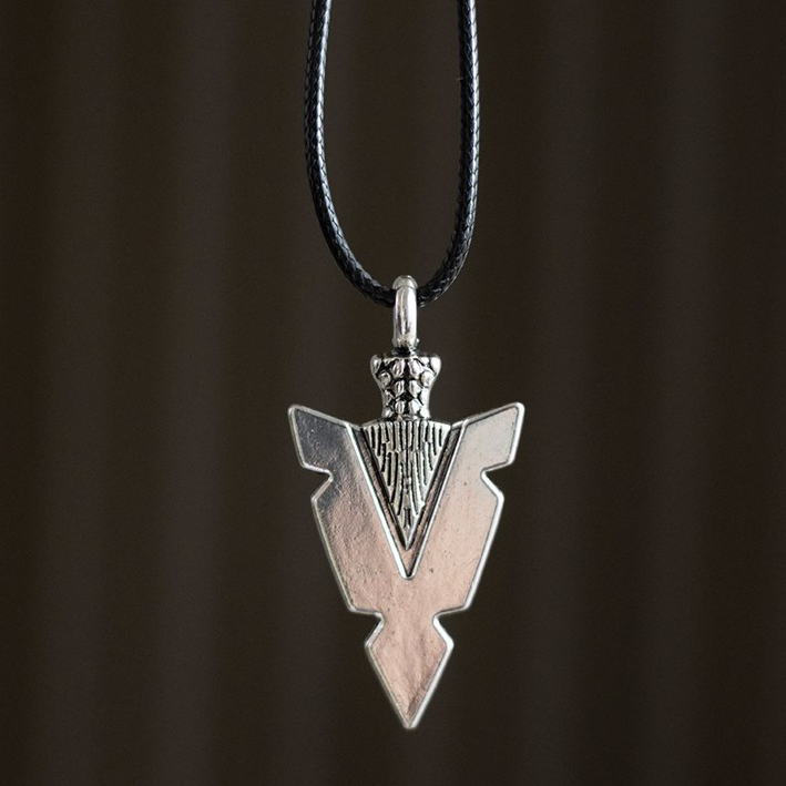 Arrowhead of Strength Viking Cord Necklace