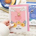 The Sun Celestial Rose Quartz Necklace Card