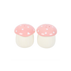 Pink Mushroom Salt and Pepper Shakers